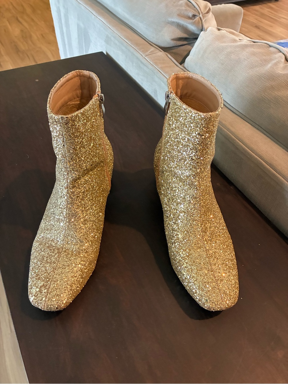 SHEIN Gold Glitter Ankle Booties - Picture 4 of 7